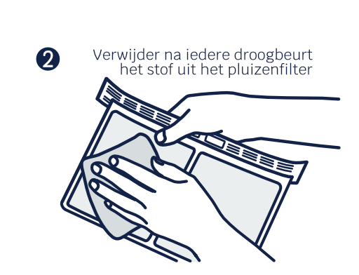 Illustratie van twee handen die het pluizen schoonmaken met een doekje
